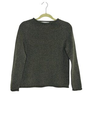 Harley Of Scotland Superfine Lambswool Sweater Knit Top Gray S